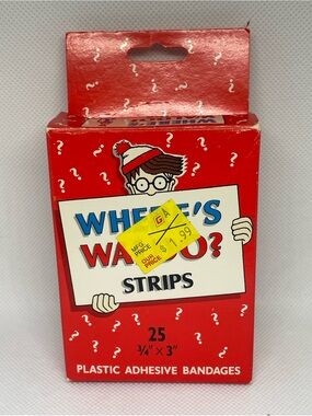 Vintage Where’s Waldo Adhesive Bandages Very Rare HTF NOS 25 Strips NIB